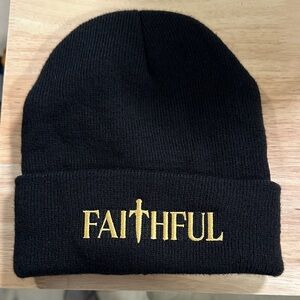 Black Traitors Faithful Beanie with Gold 'FAITHFUL' Embroidery